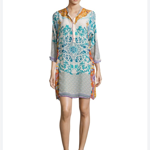 Johnny Was Dresses & Skirts - Johnny Was Ellyonora Half Placket Tunic Kimono Mini Dress Women’s Size XXL